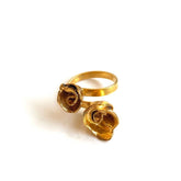 Bague Roses dorée ou argentée faite main